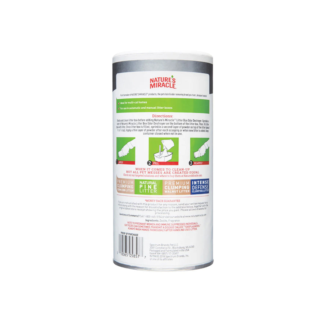 NATURE'S MIRACLE Cat Litter Box Odour Destroyer Powder 567g