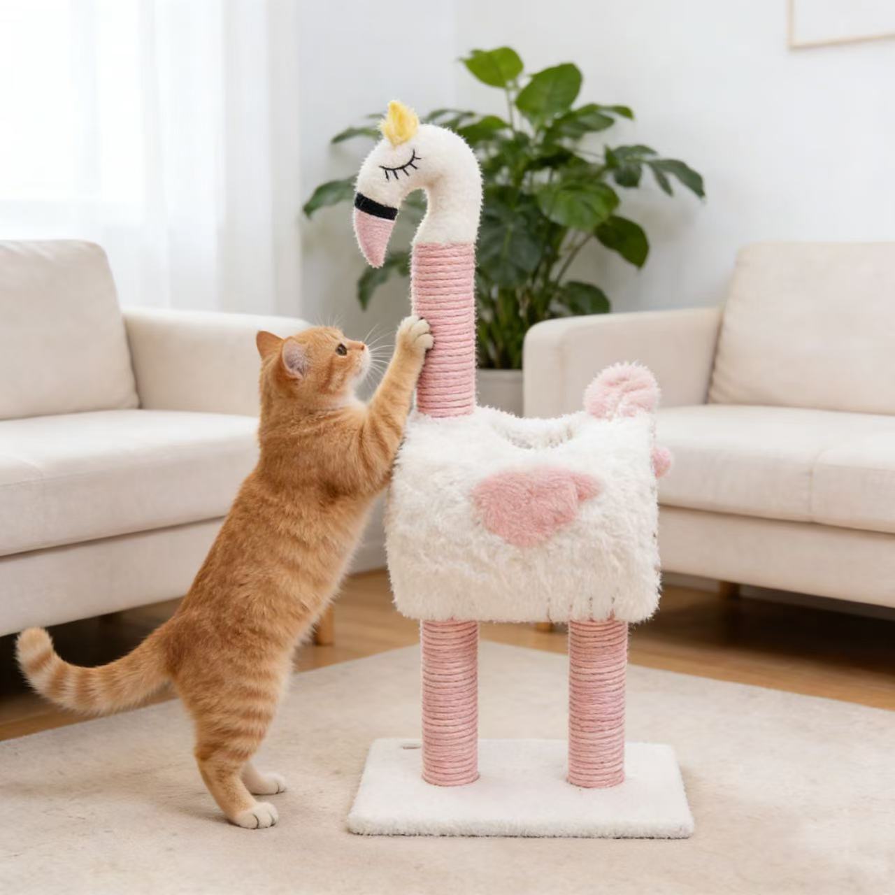 Flamingo Sisal Cat Scratching Post