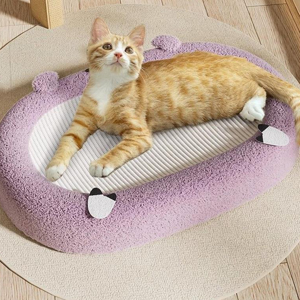 Cartoon Oval-shaped Extra Large Sisal Cat Scratcher - 61X40X9 cm