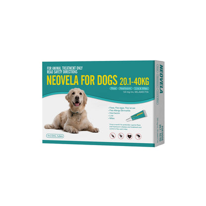 NEOVELA Flea And Worming For Dogs 20.1-40kg 4x2.0mL Tubes Aqua