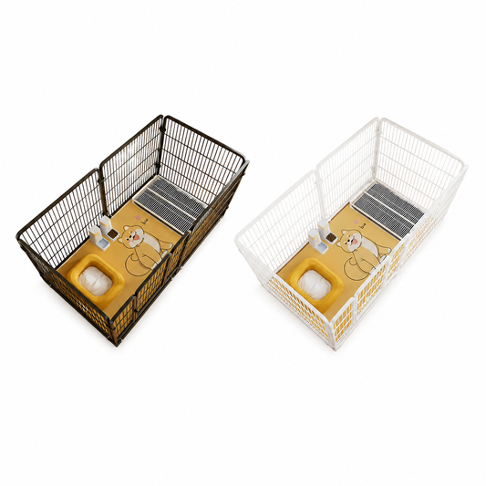 Dog Playpen Fence 6 Panel Set – 140cm Fine Grid