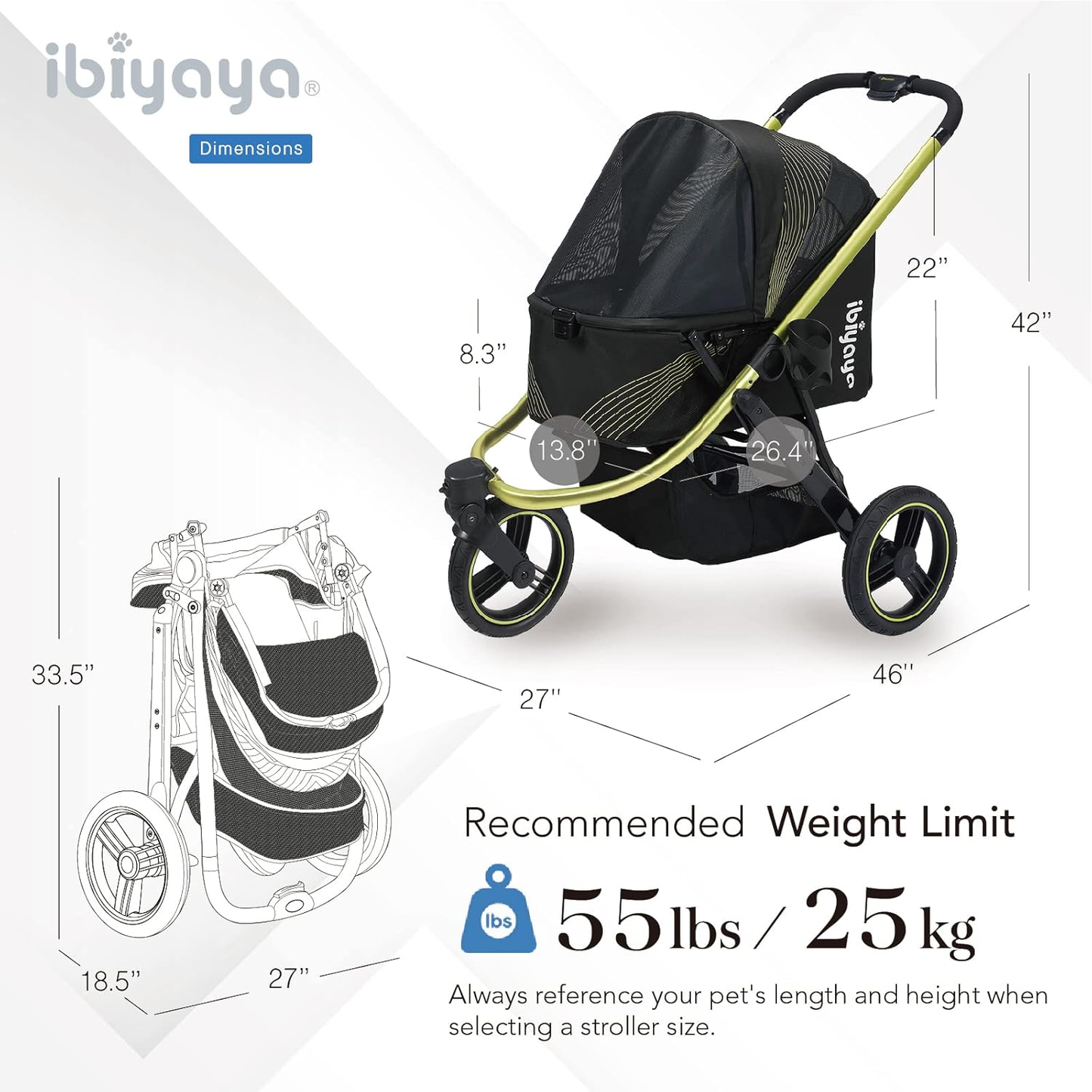 IBIYAYA The Beast Pet Jogging Stroller
