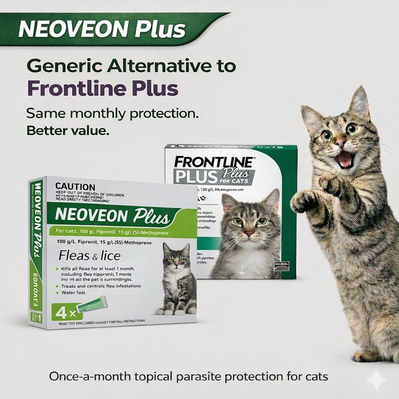 NEOVEON PLUS Fleas And Lice For Cats 4x0.5mL Tubes Green