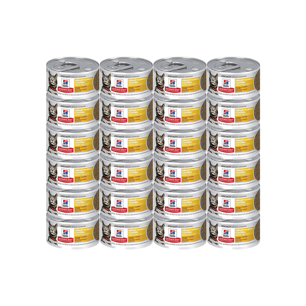 HILLS Science Diet Hairball Control Chicken Adult Wet Cat Food 82g/82gx24