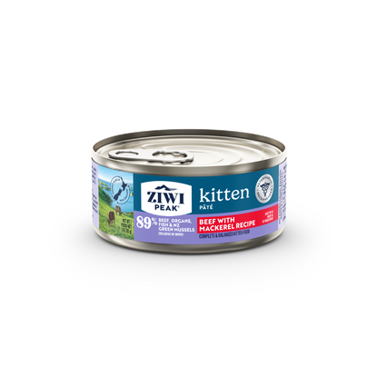 ZIWI PEAK Beef with Mackerel Recipe Kitten Wet Cat Food Cans