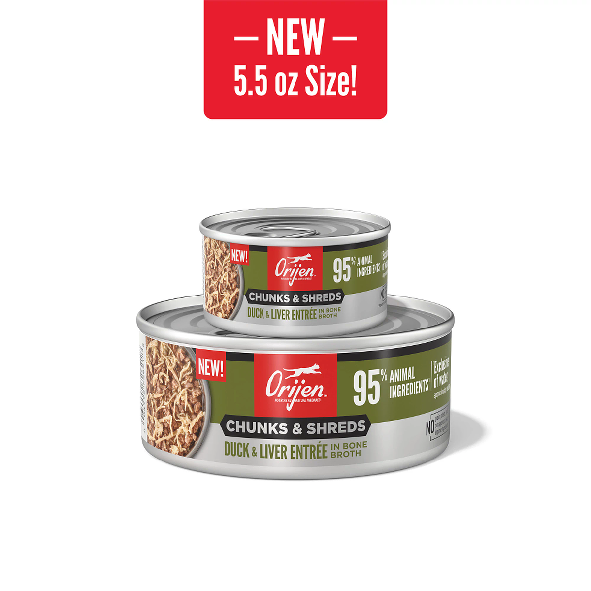 ORIJEN Chunks & Shreds - Duck & Liver Entrée Adult Wet Cat Food