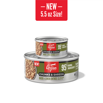 ORIJEN Chunks & Shreds - Duck & Liver Entrée Adult Wet Cat Food