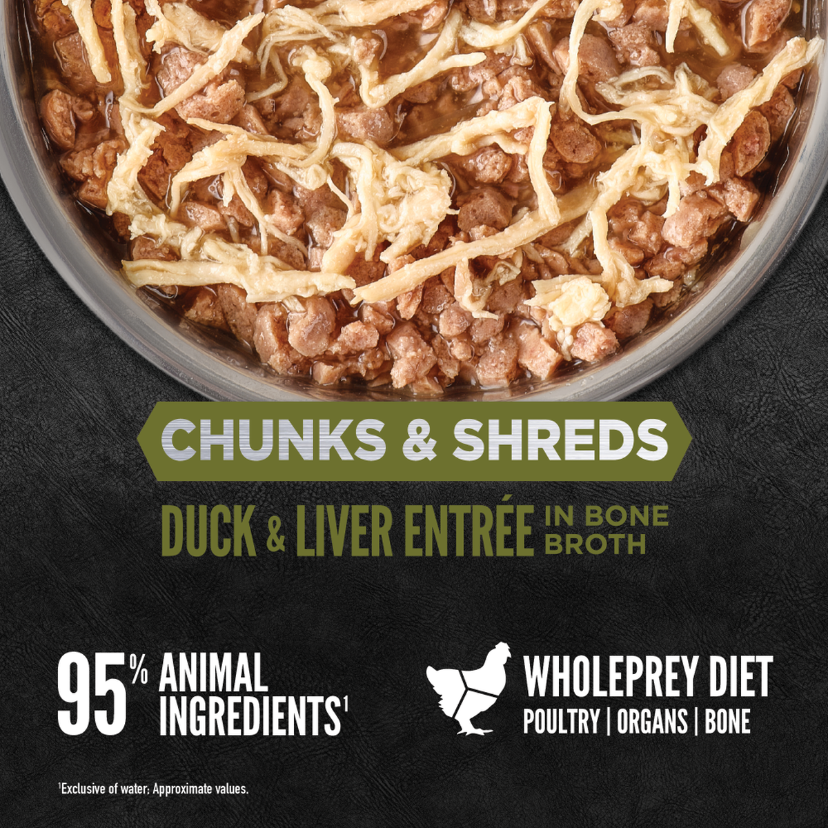 ORIJEN Chunks & Shreds - Duck & Liver Entrée Adult Wet Cat Food