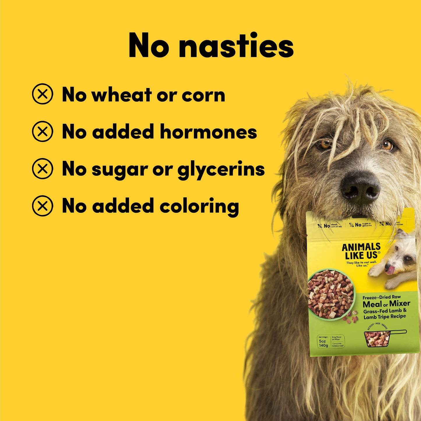 ANIMALS LIKE US Meal Mixer Lamb & Lamb Tripe Freeze Dried Raw Dog Food