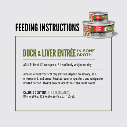 ORIJEN Chunks & Shreds - Duck & Liver Entrée Adult Wet Cat Food