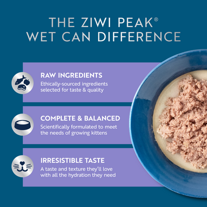 ZIWI PEAK Beef with Mackerel Recipe Kitten Wet Cat Food Cans
