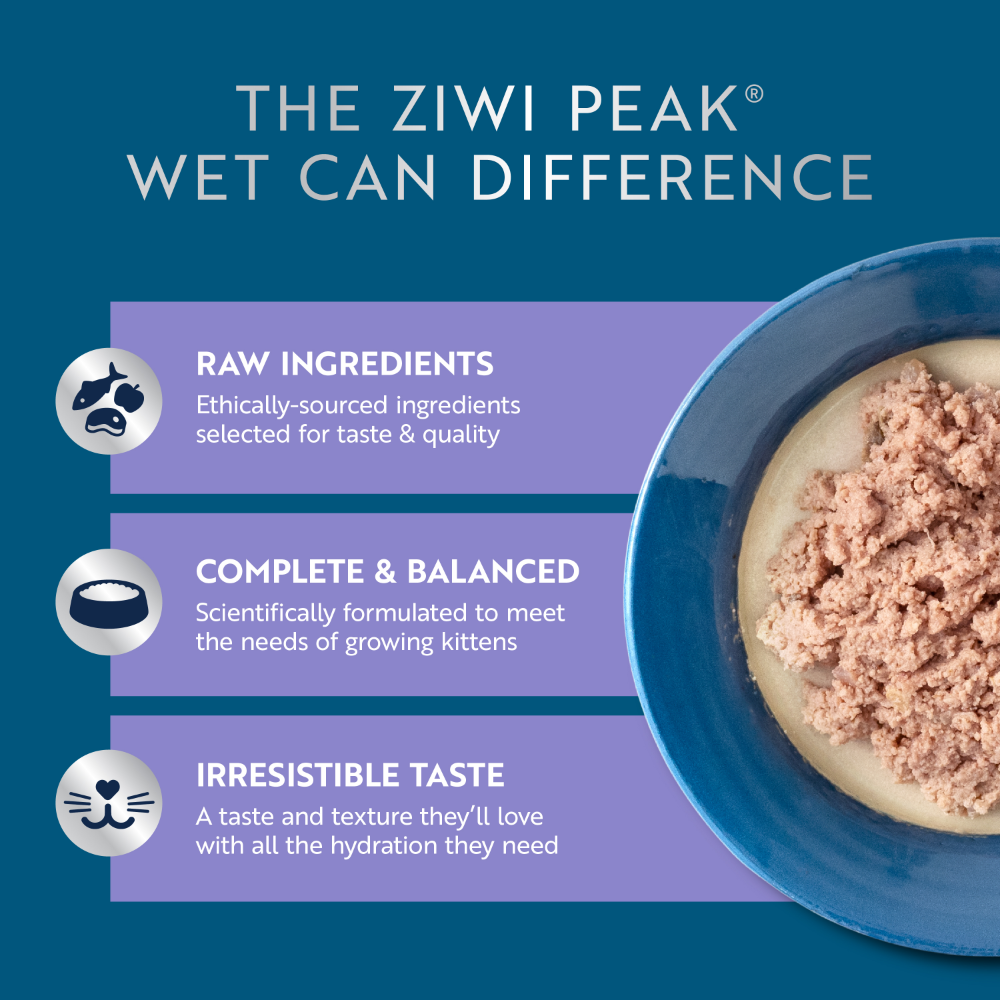 ZIWI PEAK Beef with Mackerel Recipe Kitten Wet Cat Food Cans
