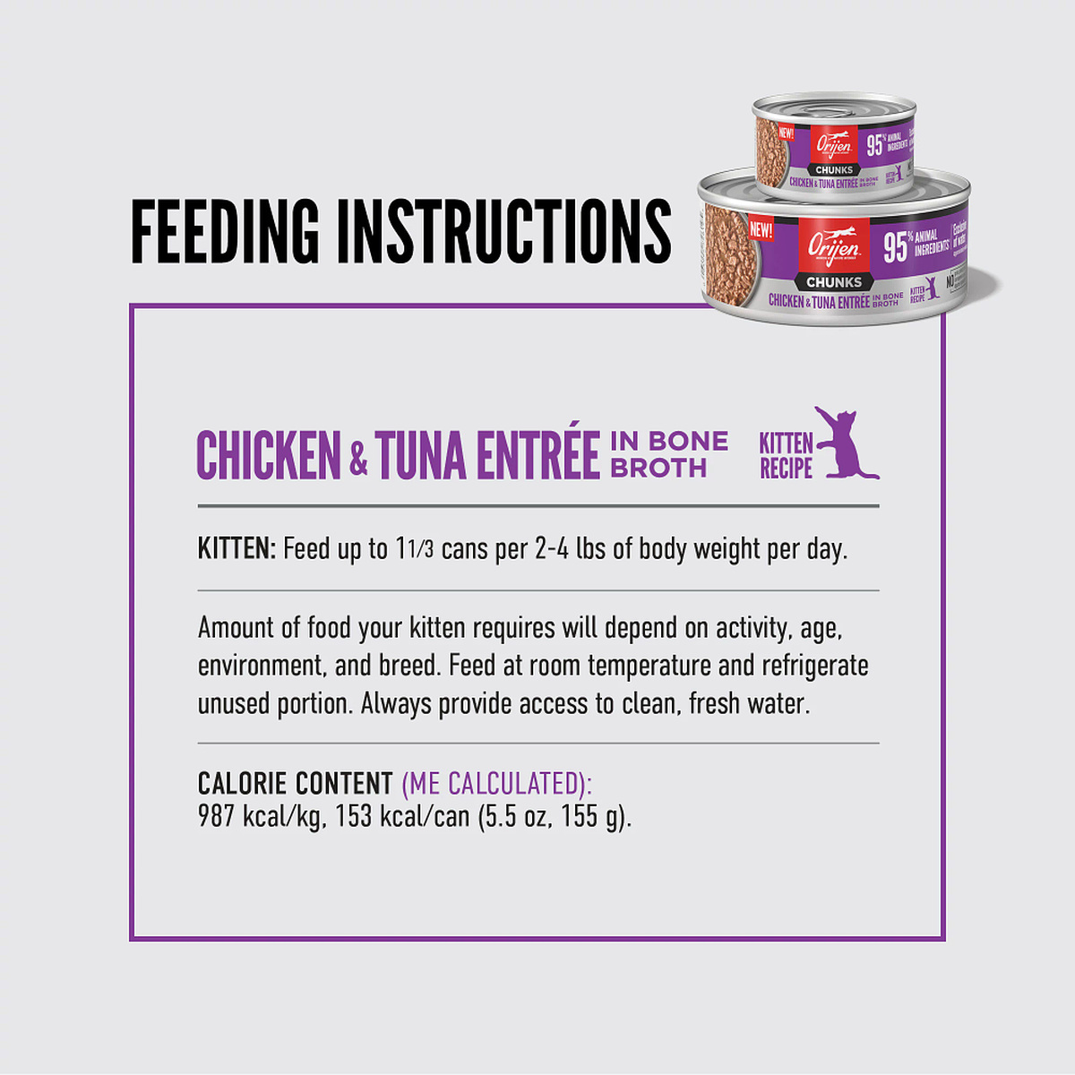 ORIJEN Chunks & Shreds - Chicken & Tuna Entrée Kitten Wet Cat Food