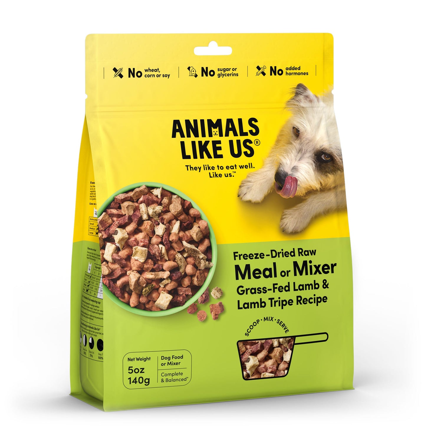 ANIMALS LIKE US Meal Mixer Lamb & Lamb Tripe Freeze Dried Raw Dog Food