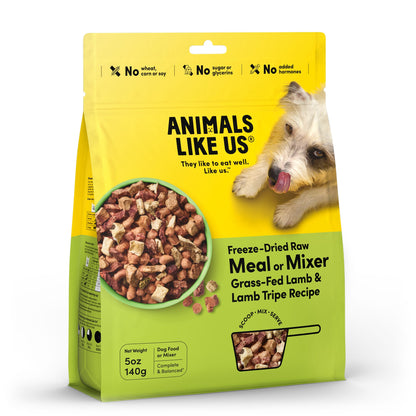 ANIMALS LIKE US Meal Mixer Lamb & Lamb Tripe Freeze Dried Raw Dog Food