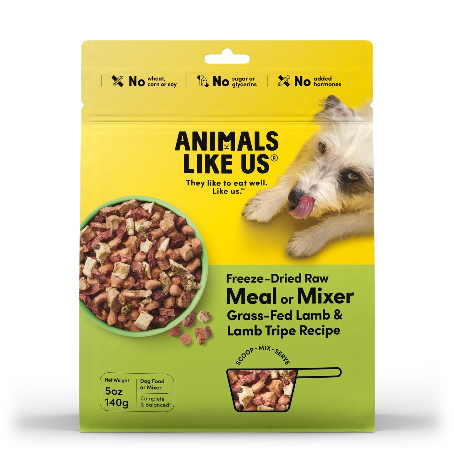 ANIMALS LIKE US Meal Mixer Lamb & Lamb Tripe Freeze Dried Raw Dog Food