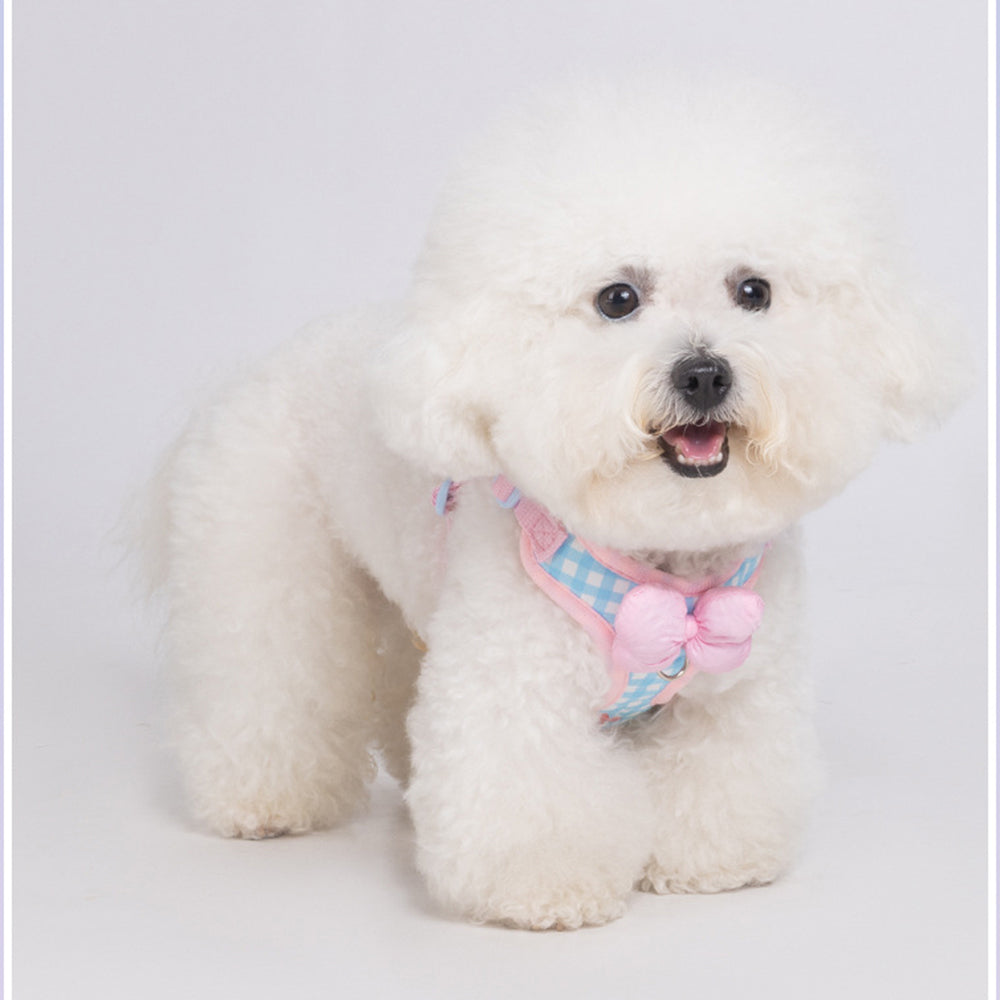 Dog & Cat Harness & Leash Set | Lightweight Check Pattern