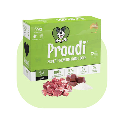 PROUDI Premium Frozen Lamb Raw Dog Food 2.4kg