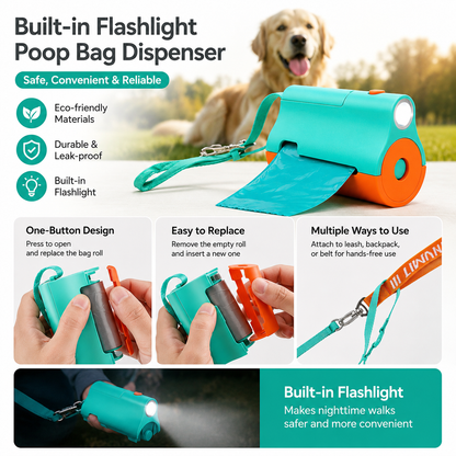 PIDAN Pet Waste Poop Bag with LED Flashlight
