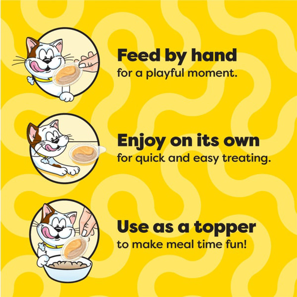 TEMPTATIONS Creamy Spoons Tasty Chicken & Cheesy Cheese Cat Treats 10g x 4