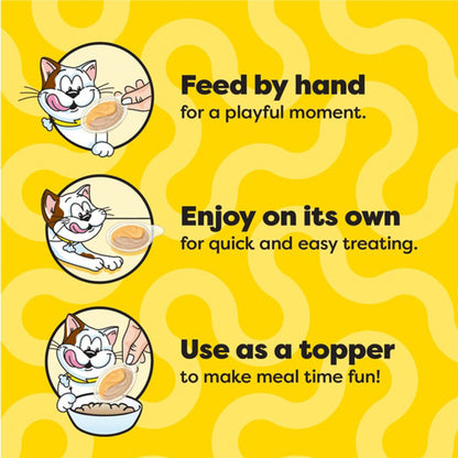 TEMPTATIONS Creamy Spoons Tasty Chicken & Cheesy Cheese Cat Treats 10g x 4