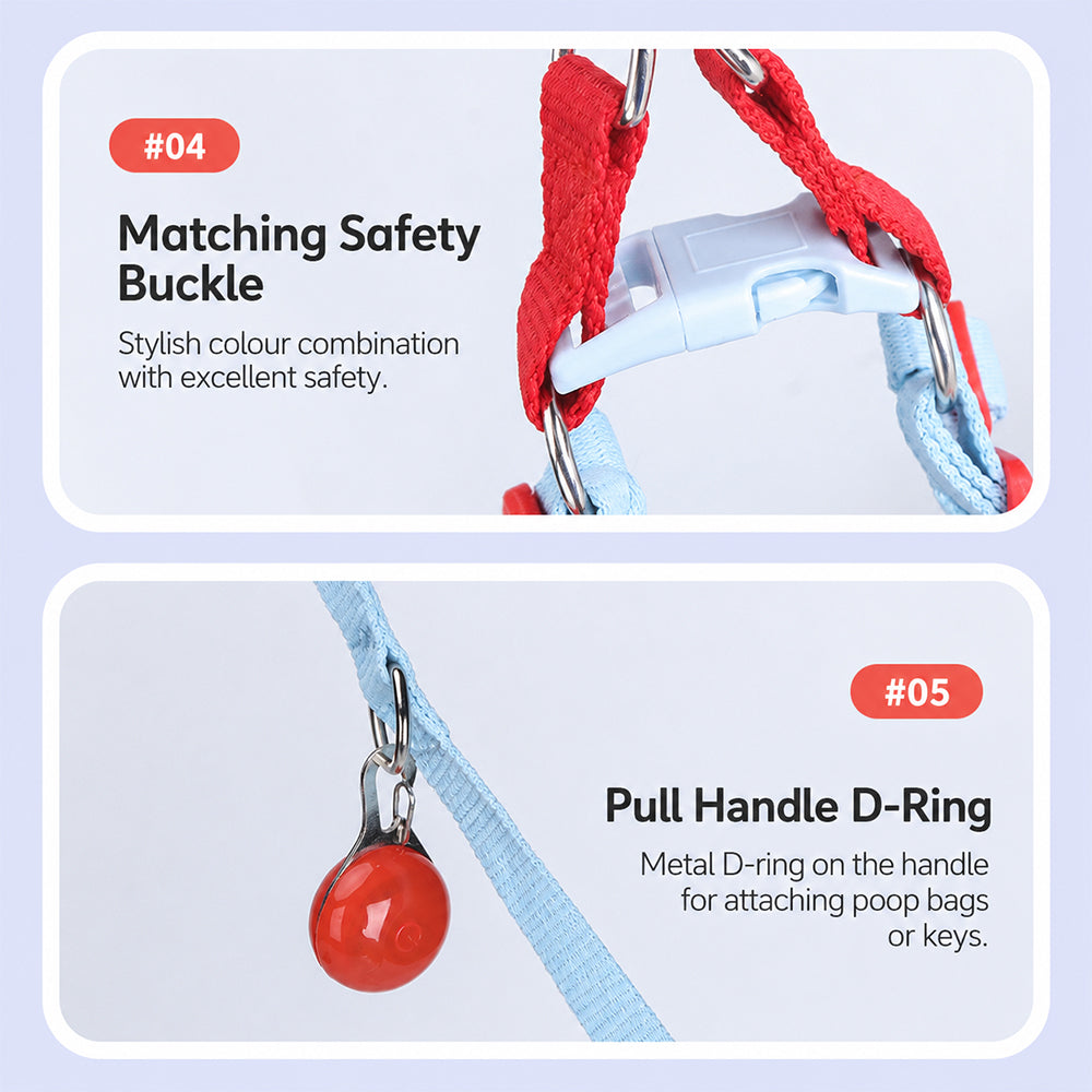 Dog & Cat Harness & Leash Set | Lightweight Check Pattern