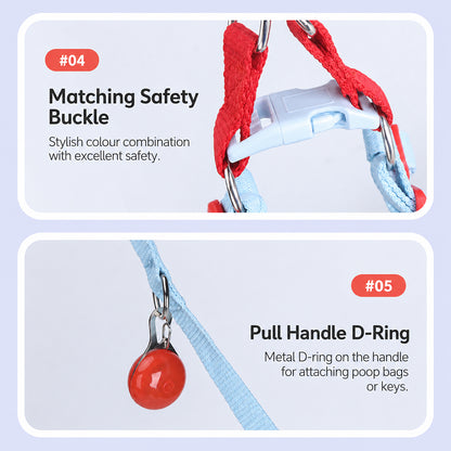 Dog & Cat Harness & Leash Set | Lightweight Check Pattern