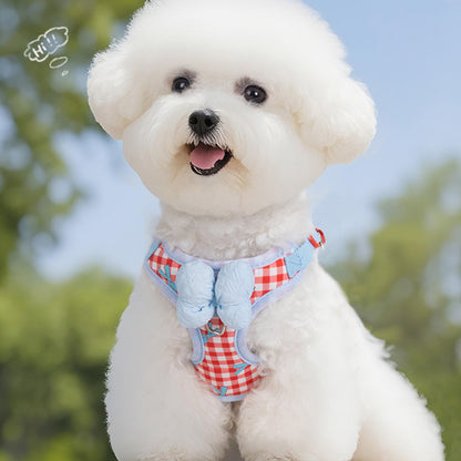 Dog & Cat Harness & Leash Set | Lightweight Check Pattern