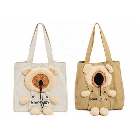 Canvas Pet Carrier Bag Foldable Breathable