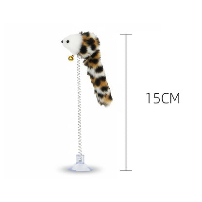 Suction Cup Spring Cat Teaser Wand Interactive Toy
