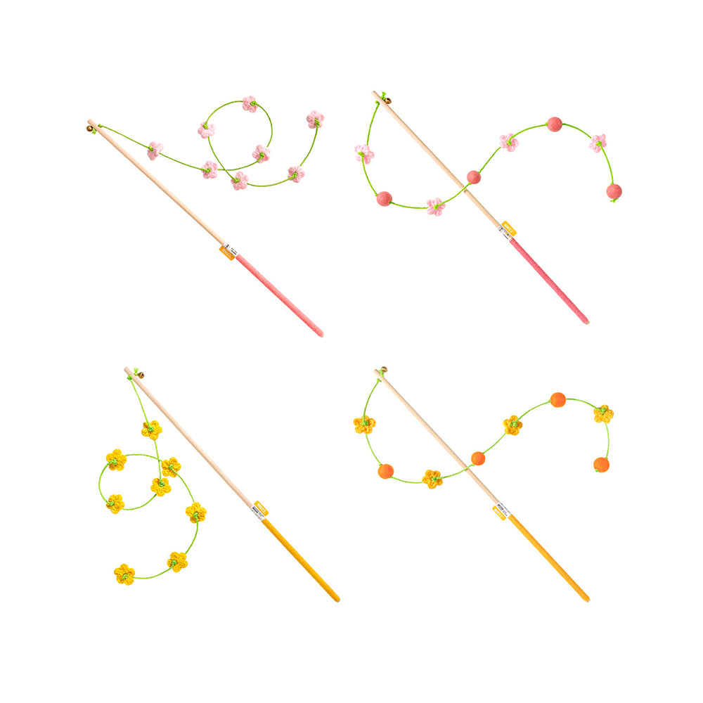 Interactive Cat Teaser Wand With Bell - Durable Long Rod Toy