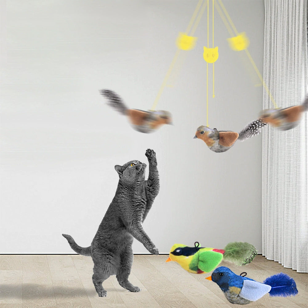 Interactive Chirping Bird Cat Toy – Catnip Sound Teaser Wand
