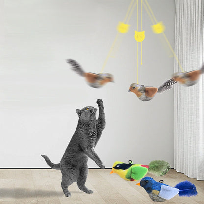 Interactive Chirping Bird Cat Toy – Catnip Sound Teaser Wand
