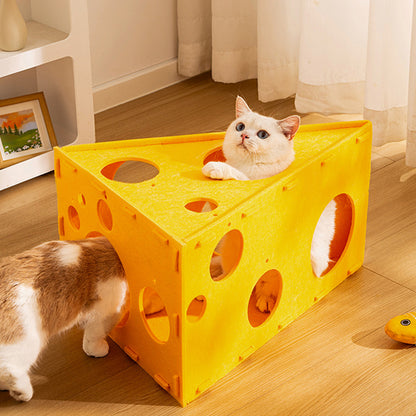 Felt Cat Tunnel Bed | Convertible Interactive Scratcher 3-in-1
