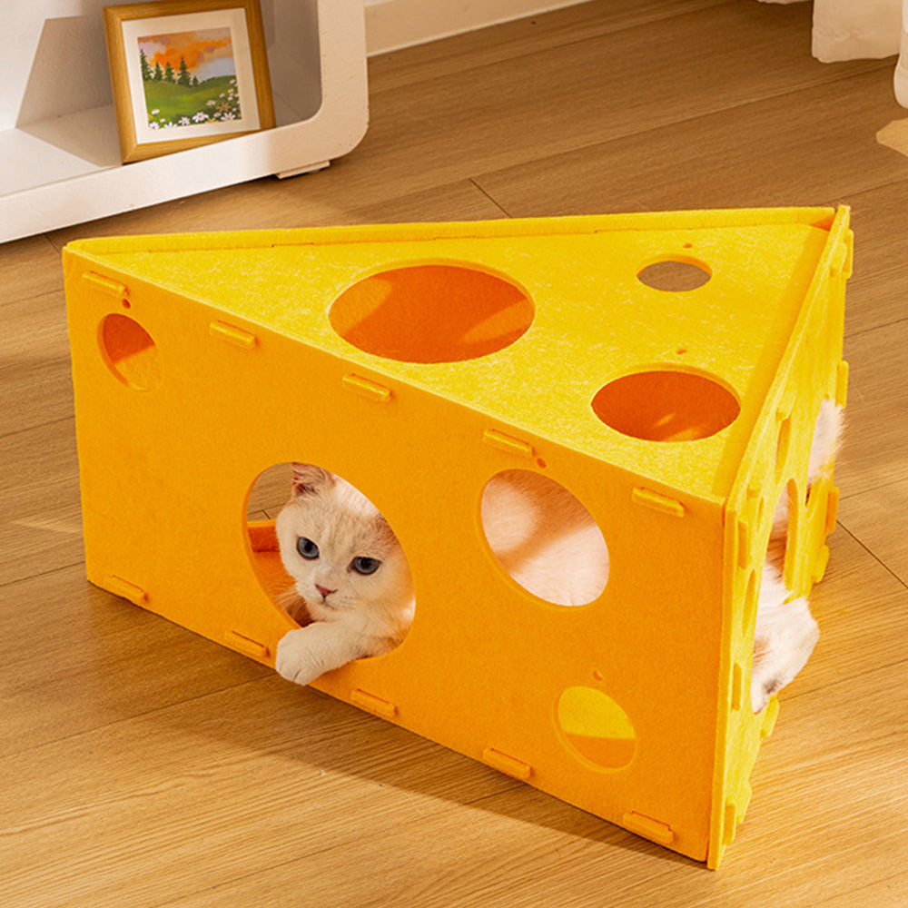 Felt Cat Tunnel Bed | Convertible Interactive Scratcher 3-in-1