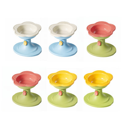 Adjustable Elevated Pet Bowl Ceramic Neck Support