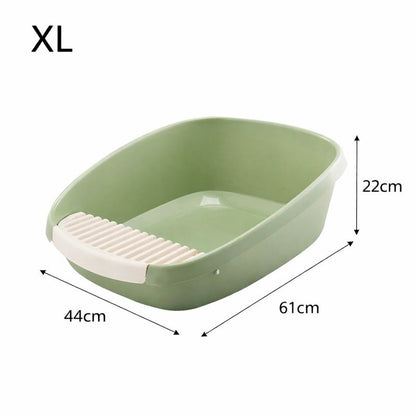 Large Open Cat Litter Box with Removable Wide Step