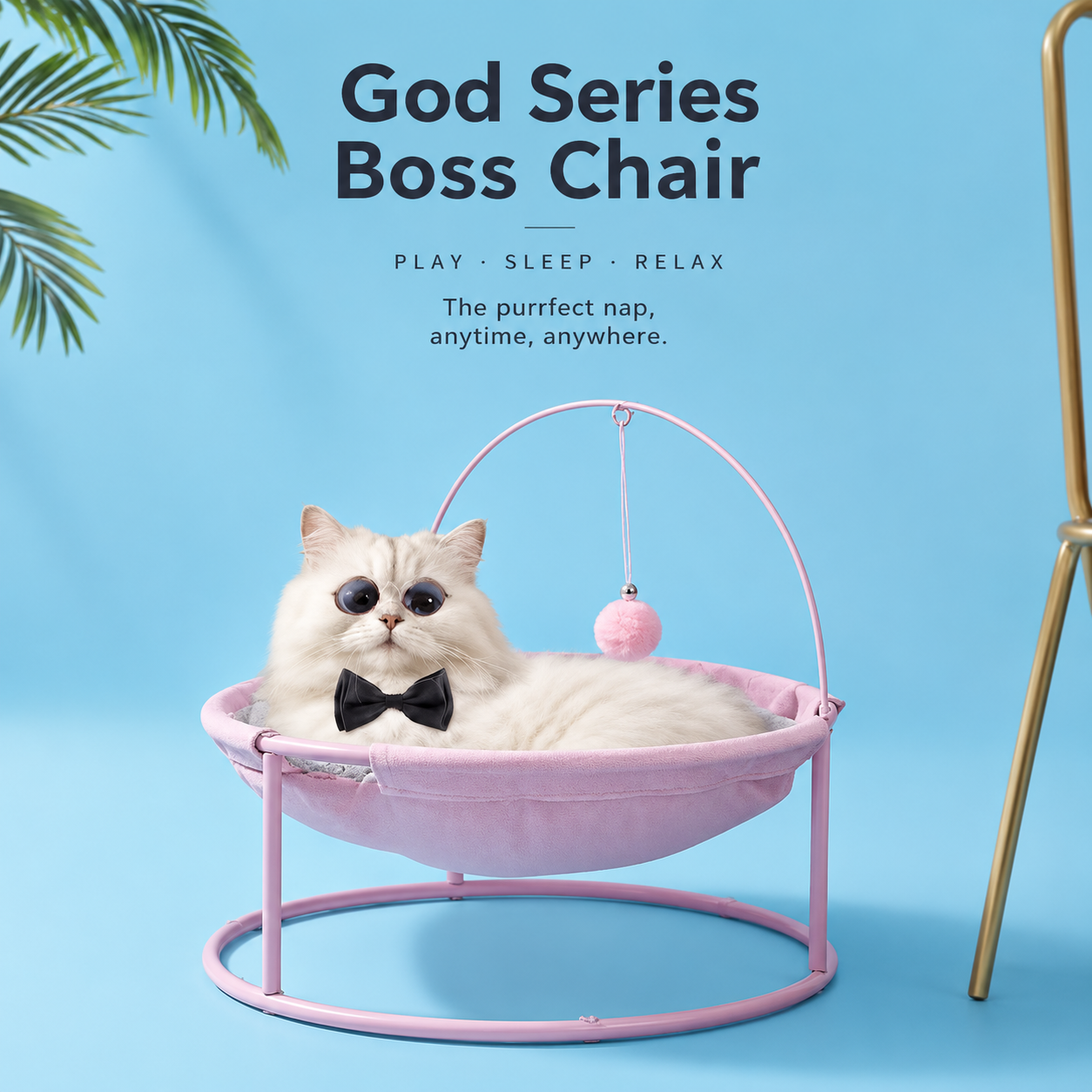 Four-Season Cat Lounge Bed Pink