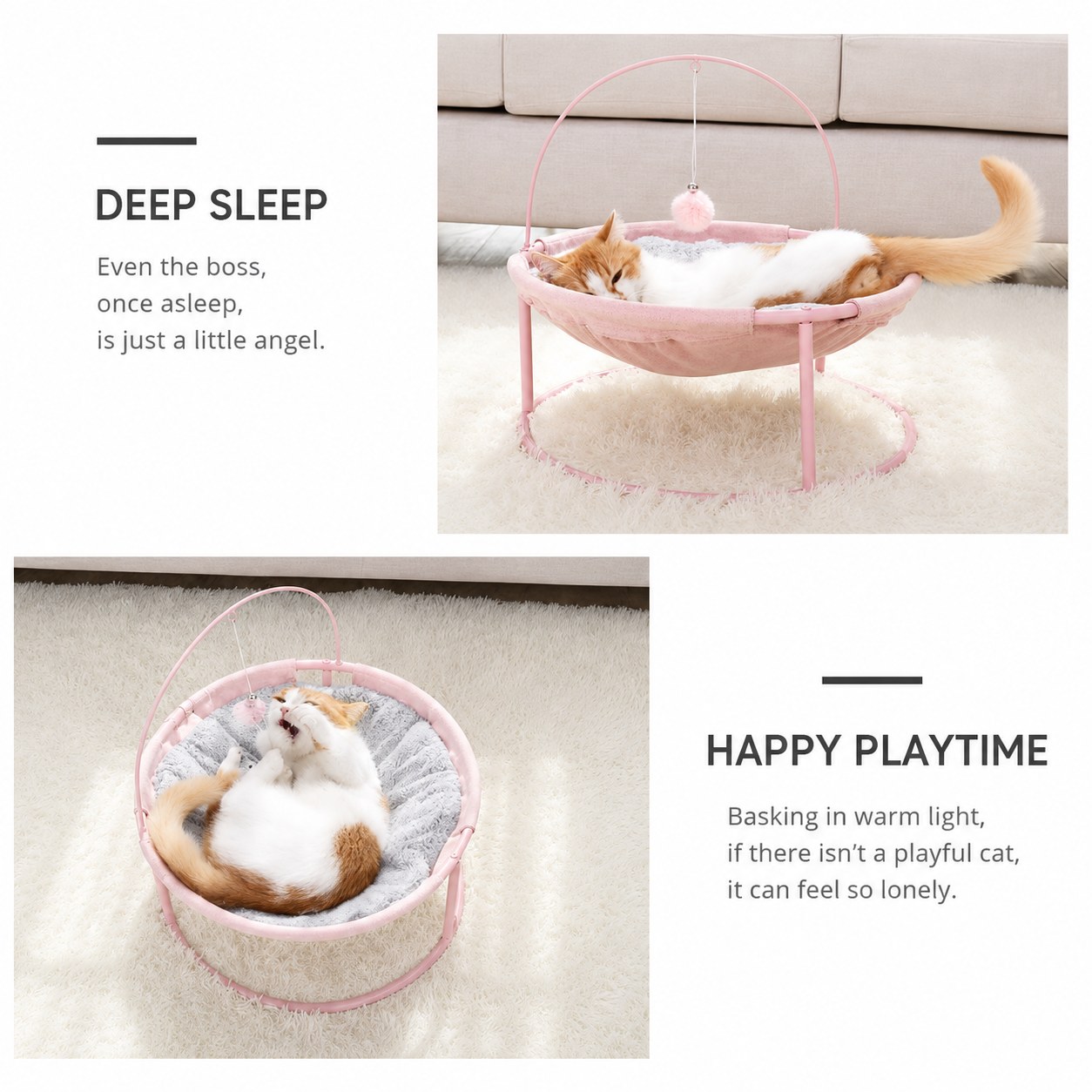 Four-Season Cat Lounge Bed Pink