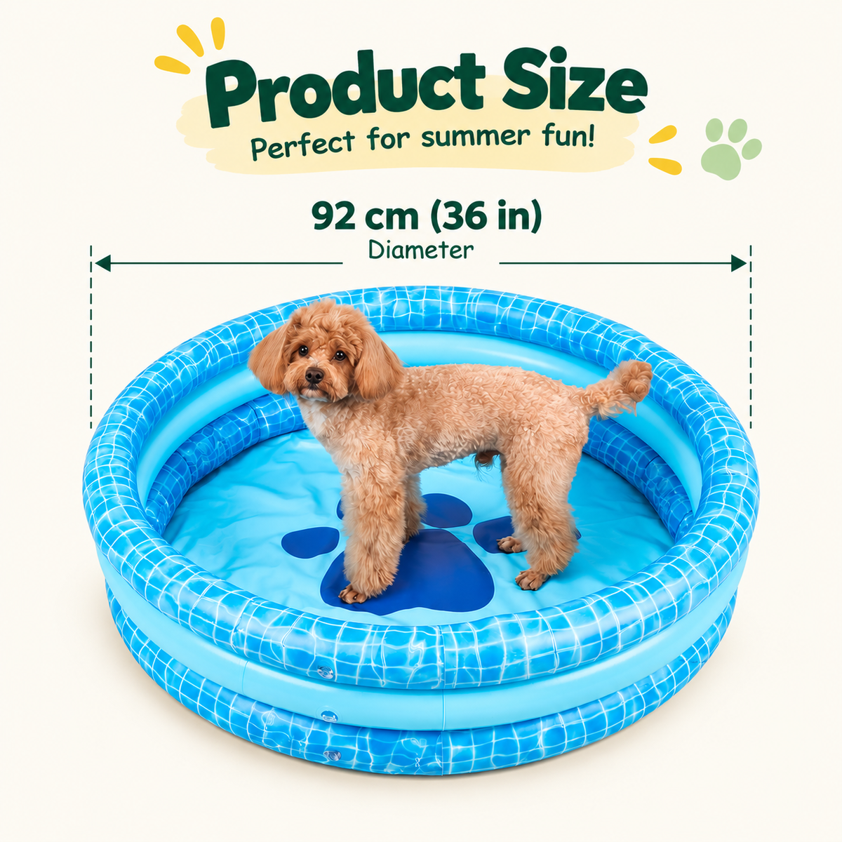 FOFOS Inflatable Swimming Pet Pool
