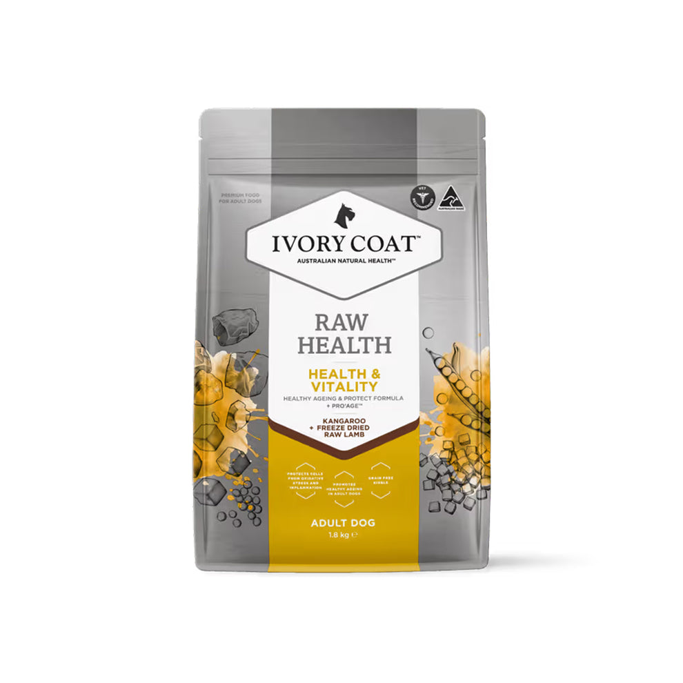 Curated visual reference: Fresh Look at Ivory Coat Raw Health Health Vitality Dog Food 1 8Kg