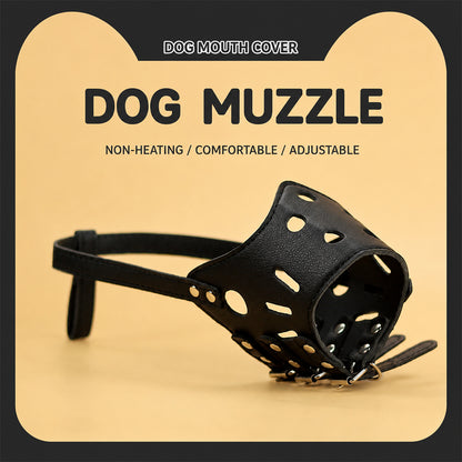 Dog Muzzle – Anti-Bite Anti-Scavenge Adjustable PU Leather