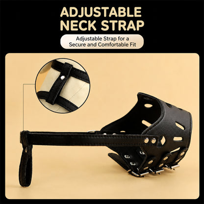 Dog Muzzle – Anti-Bite Anti-Scavenge Adjustable PU Leather