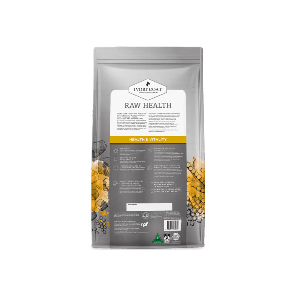 IVORY COAT Raw Health Health & Vitality Dog Food 1.8kg