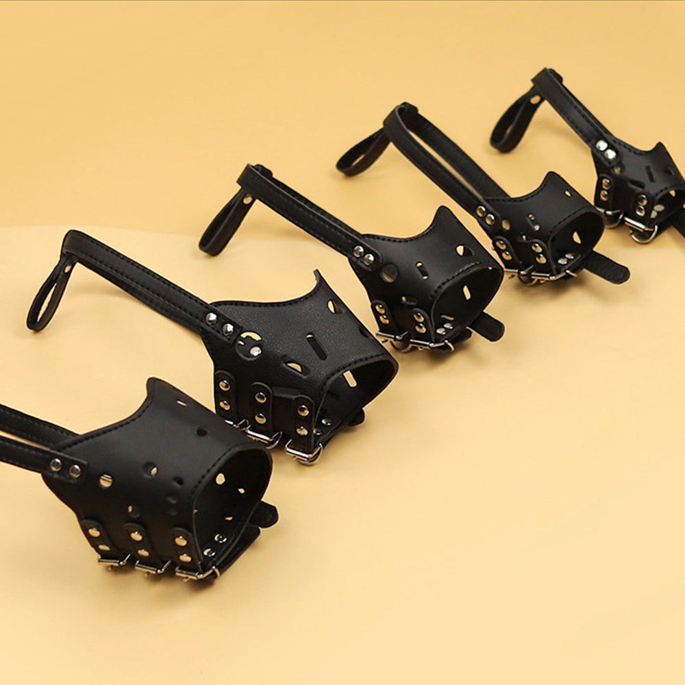 Dog Muzzle – Anti-Bite Anti-Scavenge Adjustable PU Leather