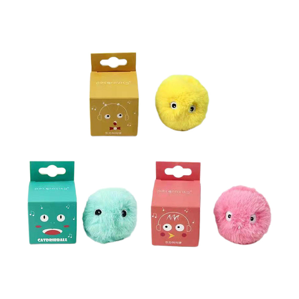 PETGRAVITY Smart Interactive Animal Sound Squeaking Pinky Furry Ball Cat Toys
