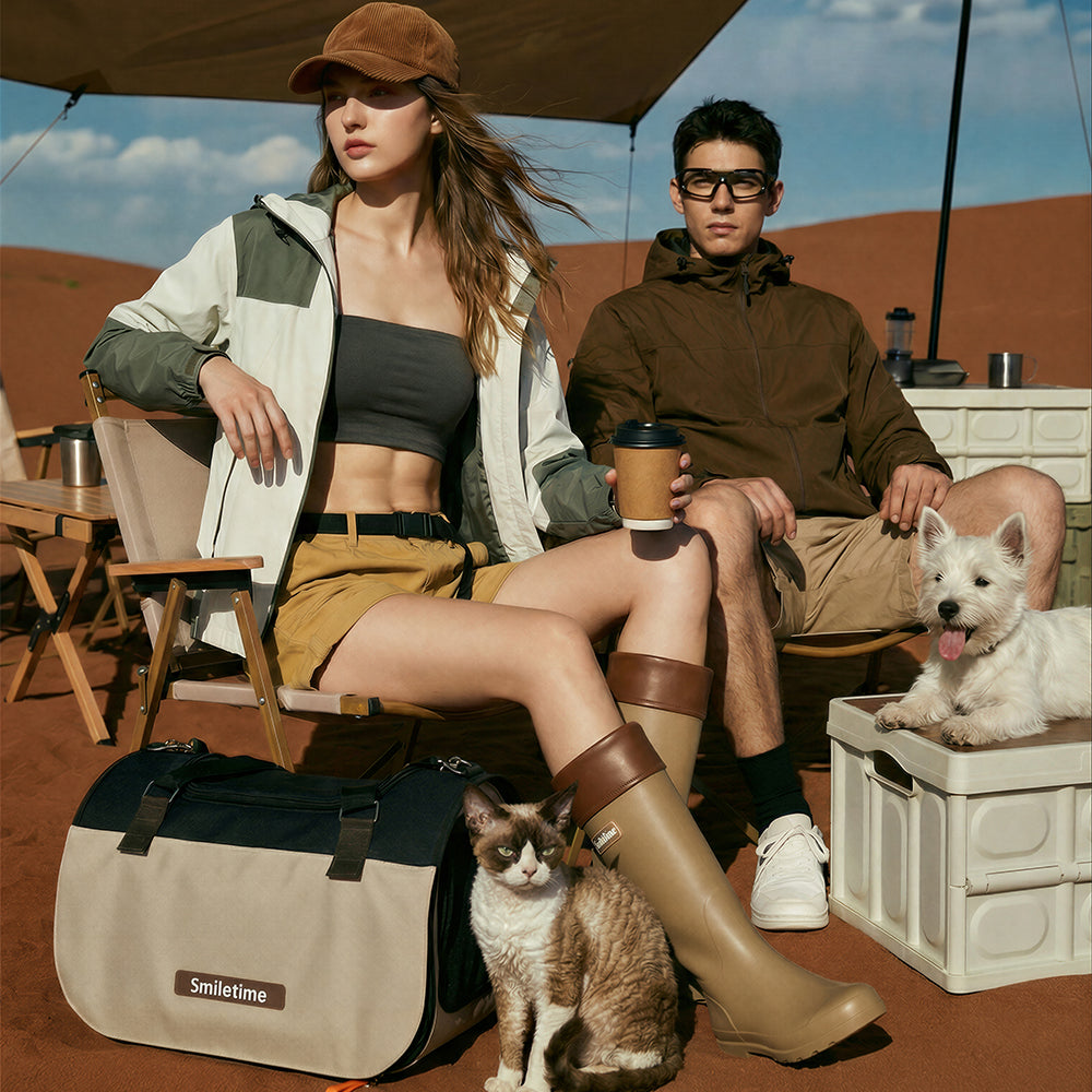 SMILE TIME Quiet Shade 4-Side Mesh Pet Carrier 50x29x30cm