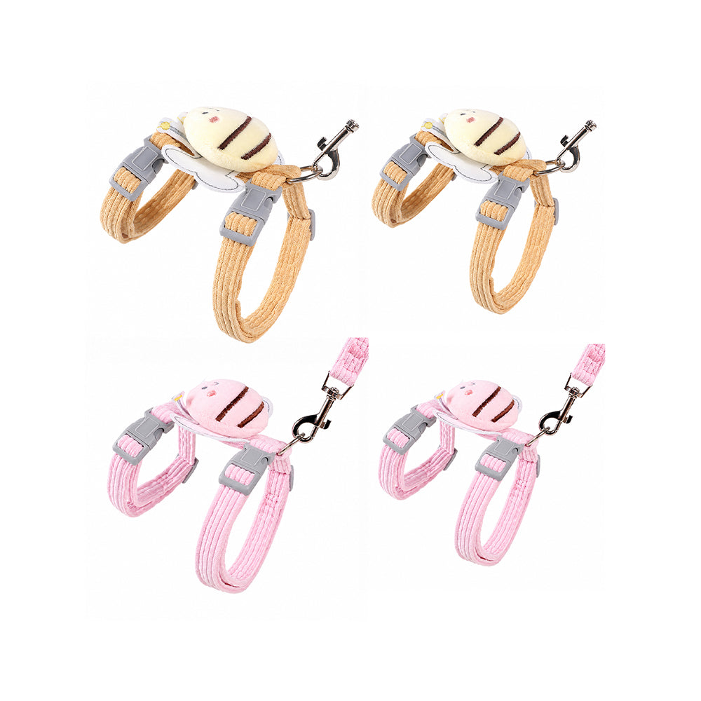 Cat Harness & Leash Set – Escape-Proof Adjustable Design | Yellow & Pink