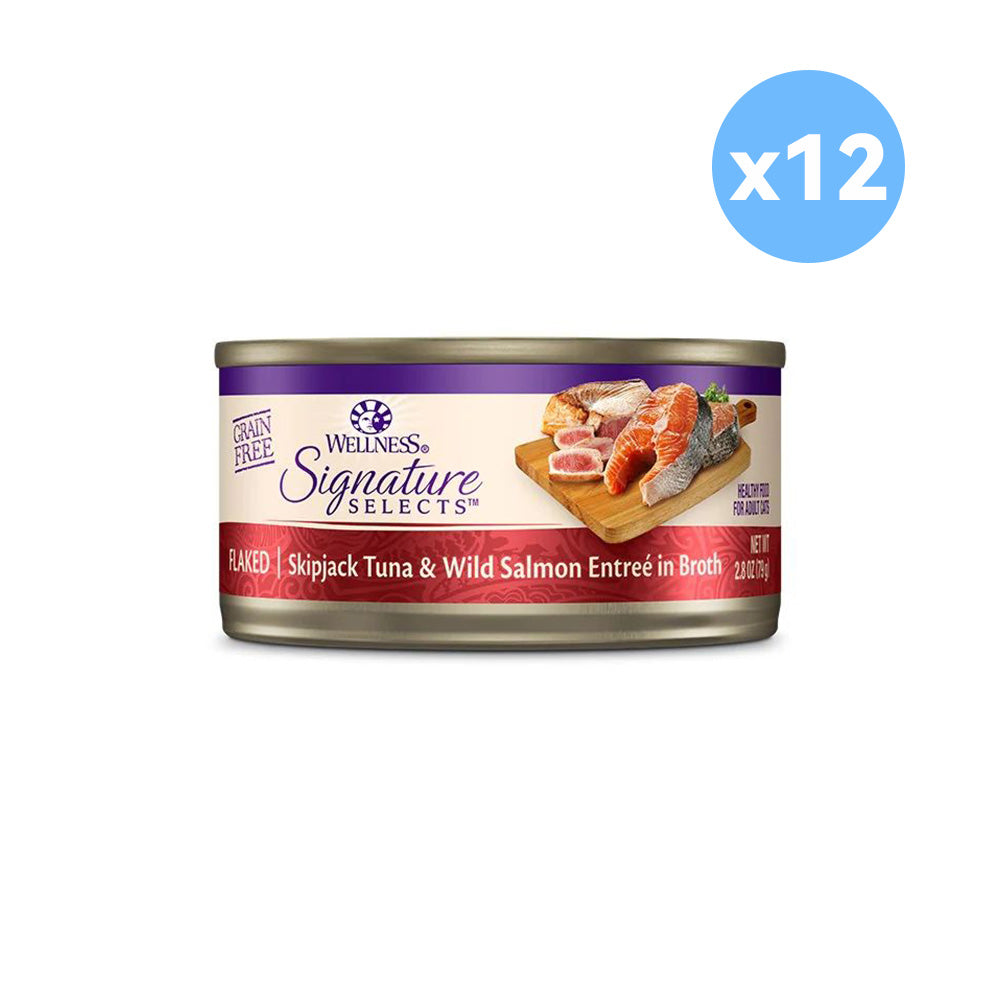 WELLNESS Core Signature Selects Flaked Skipjack Tuna & Wild Salmon Wet Cat Food 79g x 12