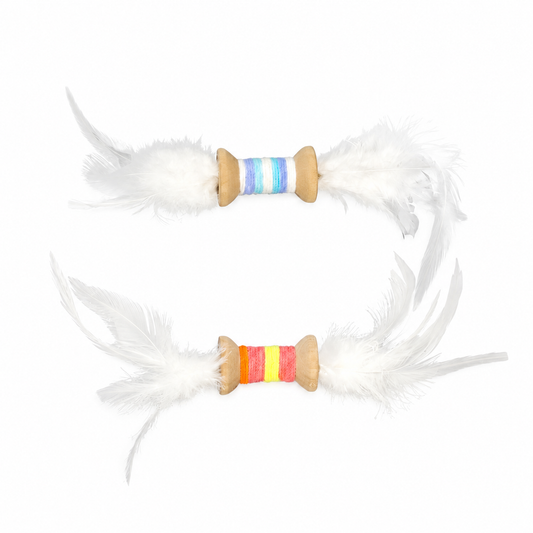 Cat Toy Feather Roller Interactive Self Play Toy